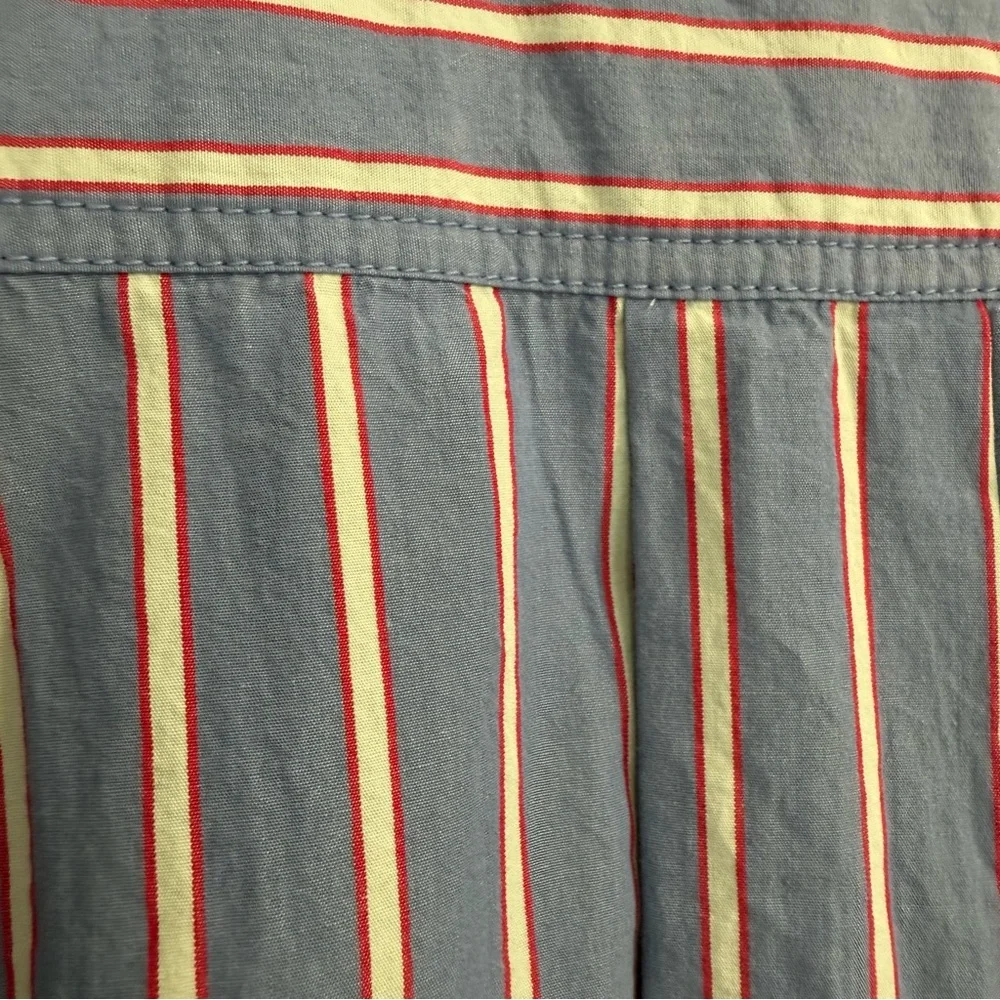 FREE PEOPLE We The Free Striped Varsity Vibes Shirt / Blue Combo - Picture 11 of 15